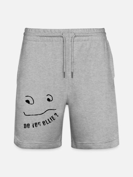 DO YOU OLLIE? Trasher & Skateboard - Stanley/Stella Trainer Unisex Organic Jogging Shorts - heather grey
