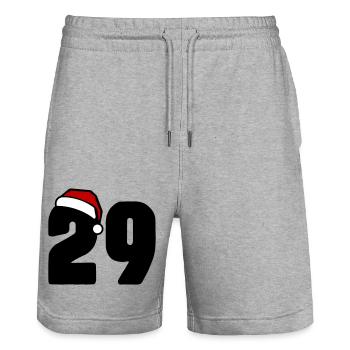 29 Zahl Weihnachten - Stanley/Stella Unisex Bio Joggingshorts Trainer  - Grau meliert - Vorne - Nik (191cm) & Marisol (170cm)