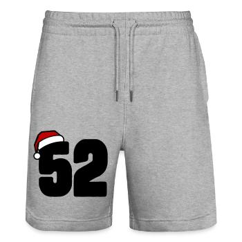 52 Numéro Noël - Short de jogging bio TRAINER Stanley/Stella unisexe - gris chiné - Devant - Nik (191cm) & Marisol (170cm)