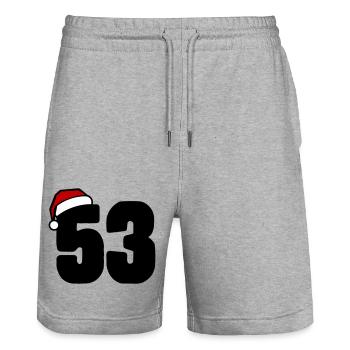 53 Zahl Weihnachten - Stanley/Stella Unisex Bio Joggingshorts Trainer  - Grau meliert - Vorne - Nik (191cm) & Marisol (170cm)