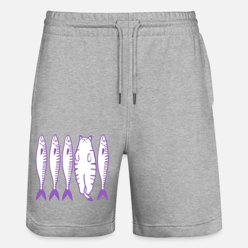 Le chat violet - Short de jogging bio TRAINER Stanley/Stella unisexe - gris chiné
