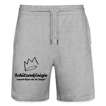 Schützenkönigin - Stanley/Stella Unisex Bio Joggingshorts Trainer  - Grau meliert - Vorne - Nik (191cm) & Marisol (170cm)
