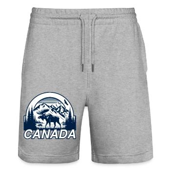 Canada 8 (en anglais seulement) - Short de jogging bio TRAINER Stanley/Stella unisexe - gris chiné - Devant - Nik (191cm) & Marisol (170cm)
