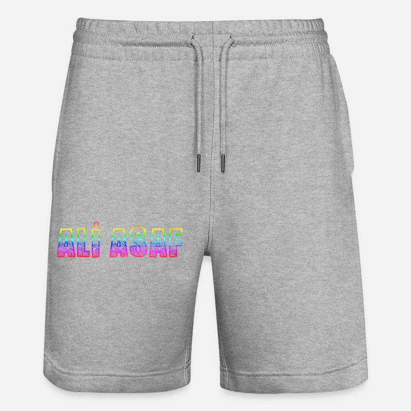 ali asaf rs regenbogen - Stanley/Stella Unisex Bio Joggingshorts Trainer  - Grau meliert