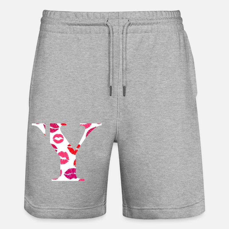 Lettre y bisous - Short de jogging bio TRAINER Stanley/Stella unisexe - gris chiné