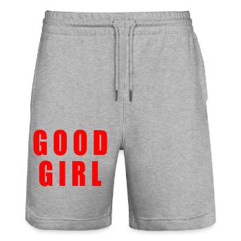 Good girl - Stanley/Stella Unisex Bio Joggingshorts Trainer  - Grau meliert - Vorne - Nik (191cm) & Marisol (170cm)