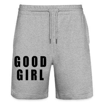 Good girl - Short de jogging bio TRAINER Stanley/Stella unisexe - gris chiné - Devant - Nik (191cm) & Marisol (170cm)