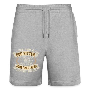 Yes I Am A Dog Sitter Expert Advice - Stanley/Stella Unisex Bio Joggingshorts Trainer  - Grau meliert - Vorne - Nik (191cm) & Marisol (170cm)