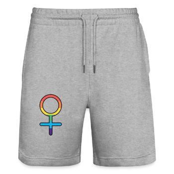 Femme Essence - Stanley/Stella Unisex Bio Joggingshorts Trainer  - Grau meliert - Vorne - Nik (191cm) & Marisol (170cm)
