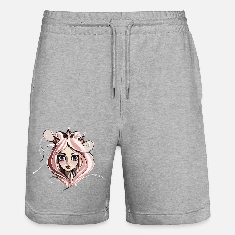 Visage de princesse - Short de jogging bio TRAINER Stanley/Stella unisexe - gris chiné