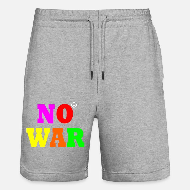 No war - Stanley/Stella Unisex Bio Joggingshorts Trainer - Grau meliert