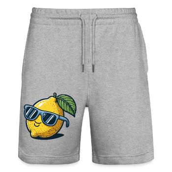 Lemon Sunglasses Summer - Stanley/Stella Trainer Unisex Organic Jogging Shorts - heather grey - Front - Nik (191cm) & Marisol (170cm)