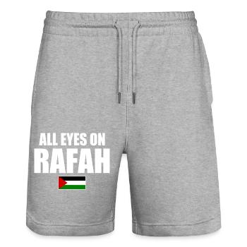 all eyes on rafah - Short de jogging bio TRAINER Stanley/Stella unisexe - gris chiné - Devant - Nik (191cm) & Marisol (170cm)