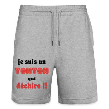 I'm an uncle... - Stanley/Stella Trainer Unisex Organic Jogging Shorts - heather grey - Front - Nik (191cm) & Marisol (170cm)