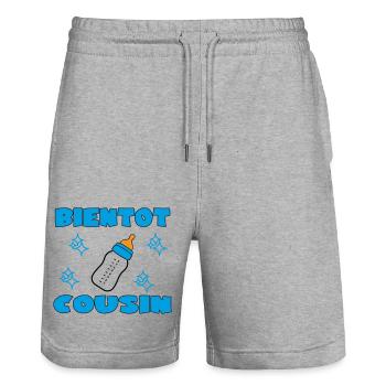 BALDIGER COUSIN - Stanley/Stella Unisex Bio Joggingshorts Trainer  - Grau meliert - Vorne - Nik (191cm) & Marisol (170cm)