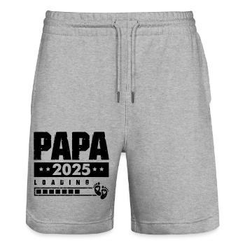 papa 2025 loading - Stanley/Stella Unisex Bio Joggingshorts Trainer  - Grau meliert - Vorne - Nik (191cm) & Marisol (170cm)