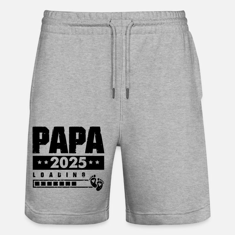 Papa 2025 Loading - Stanley/Stella Trainer Unisex Organic Jogging Shorts - heather grey