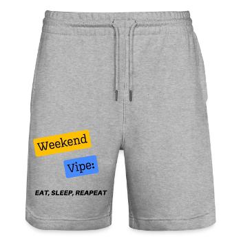 Weekend - Short de jogging bio TRAINER Stanley/Stella unisexe - gris chiné - Devant - Nik (191cm) & Marisol (170cm)