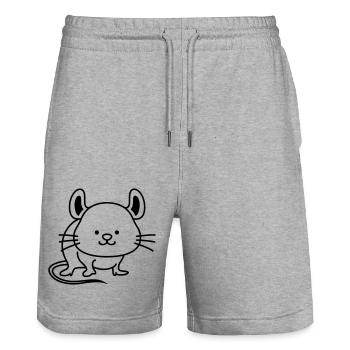 Souris Mignon - Short de jogging bio TRAINER Stanley/Stella unisexe - gris chiné - Devant - Nik (191cm) & Marisol (170cm)