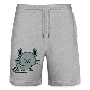 Souris Mignon - Short de jogging bio TRAINER Stanley/Stella unisexe - gris chiné - Devant - Nik (191cm) & Marisol (170cm)