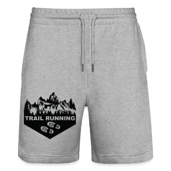 Trail Running Sports - Stanley/Stella Trainer Unisex Organic Jogging Shorts - heather grey - Front - Nik (191cm) & Marisol (170cm)