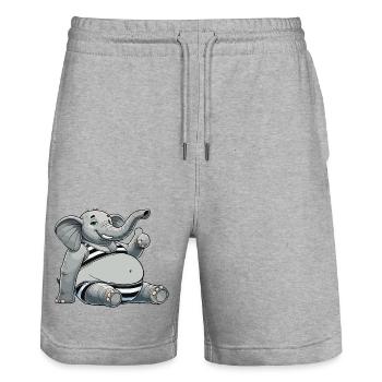 Eléphant en bikini - Short de jogging bio TRAINER Stanley/Stella unisexe - gris chiné - Devant - Nik (191cm) & Marisol (170cm)