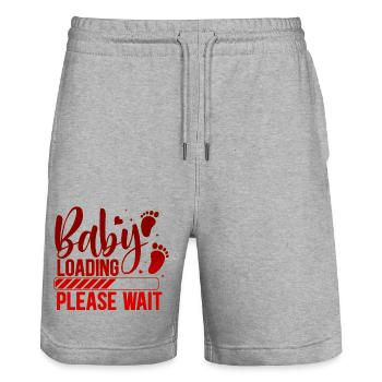 Baby lädt Babes Frauen Mutter Design Neugeborenes - Stanley/Stella Unisex Bio Joggingshorts Trainer  - Grau meliert - Vorne - Nik (191cm) & Marisol (170cm)