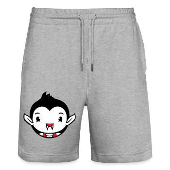Ente Vampir Halloween Kostüm Blutsauger Monster - Stanley/Stella Unisex Bio Joggingshorts Trainer  - Grau meliert - Vorne - Nik (191cm) & Marisol (170cm)