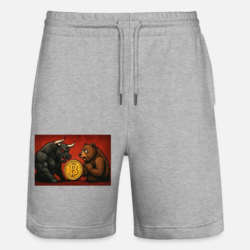 Bitcoin Bull vs Bear - Short de jogging bio TRAINER Stanley/Stella unisexe - gris chiné