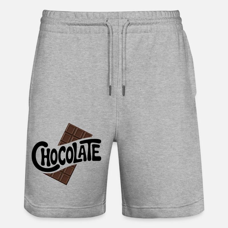 Schokolade - Cool Sweets Logo - Stanley/Stella Unisex Bio Joggingshorts Trainer  - Grau meliert