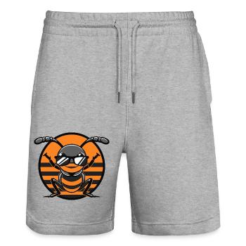 Ameise Cool Comic - Stanley/Stella Unisex Bio Joggingshorts Trainer  - Grau meliert - Vorne - Nik (191cm) & Marisol (170cm)
