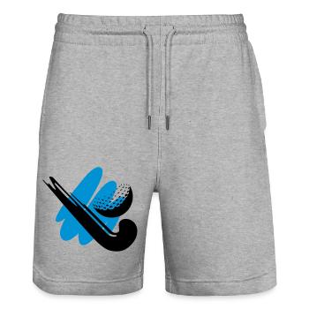 Hockey stick with ball - Stanley/Stella Trainer Unisex Organic Jogging Shorts - heather grey - Front - Nik (191cm) & Marisol (170cm)