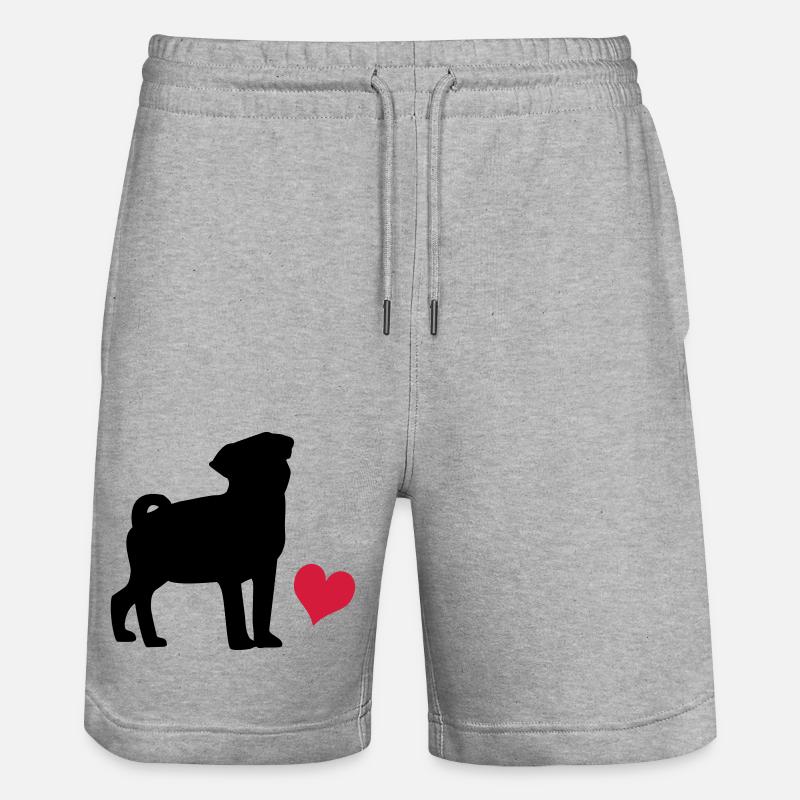 Mops - Stanley/Stella Unisex Bio Joggingshorts Trainer  - Grau meliert