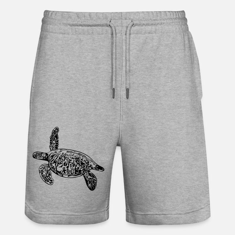 Schildkröte - Vector Design - Stanley/Stella Unisex Bio Joggingshorts Trainer  - Grau meliert
