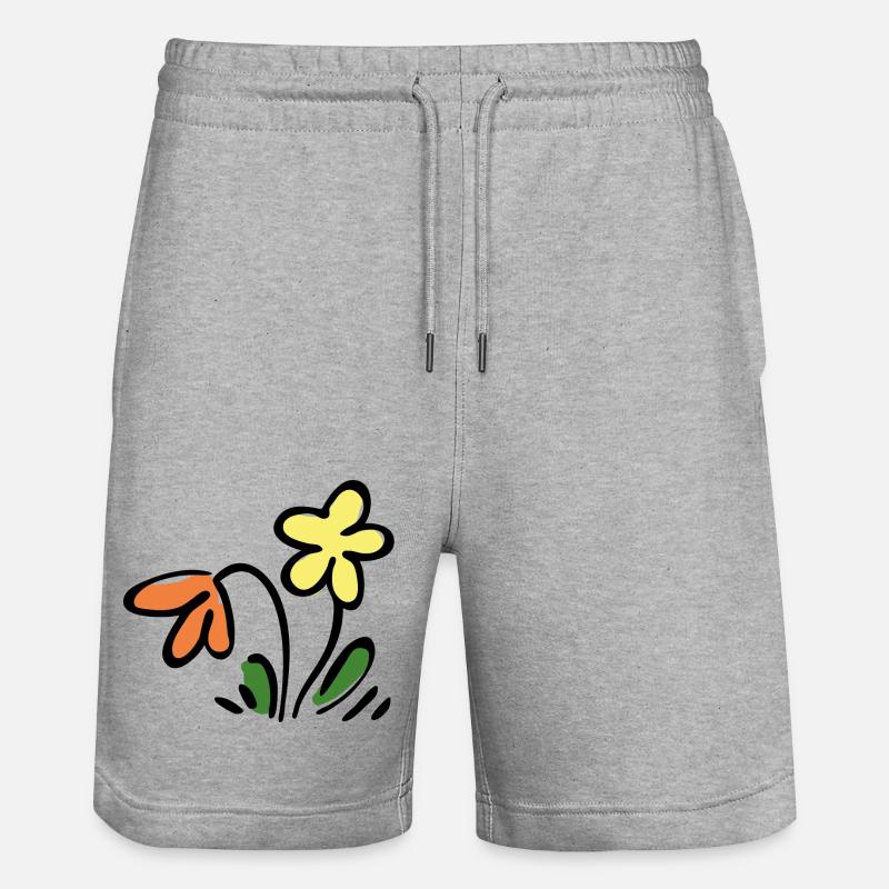 Fleurs - Short de jogging bio TRAINER Stanley/Stella unisexe - gris chiné