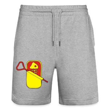 boîte de sardine - Short de jogging bio TRAINER Stanley/Stella unisexe - gris chiné - Devant - Nik (191cm) & Marisol (170cm)