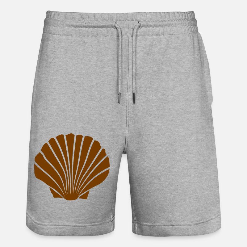 Logo Coquille Brune - Short de jogging bio TRAINER Stanley/Stella unisexe - gris chiné