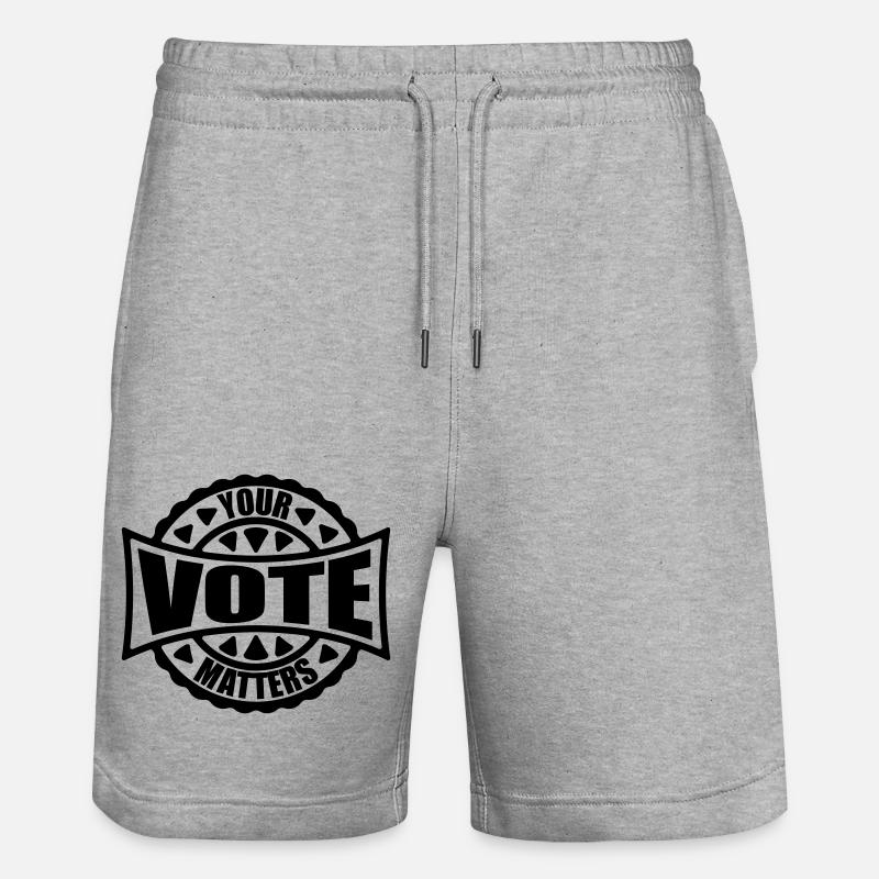 votre vote compte citation - Short de jogging bio TRAINER Stanley/Stella unisexe - gris chiné