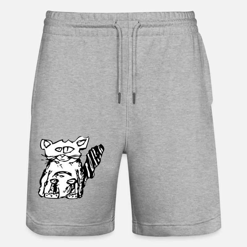 SEUL CHAT TRISTE - Short de jogging bio TRAINER Stanley/Stella unisexe - gris chiné