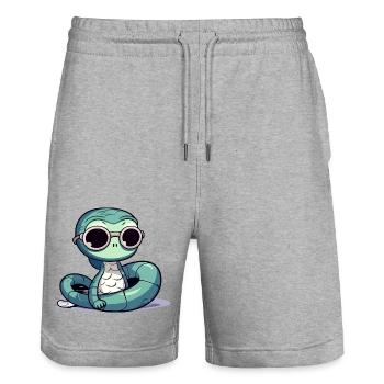 Oko die Schlange - Stanley/Stella Unisex Bio Joggingshorts Trainer  - Grau meliert - Vorne - Nik (191cm) & Marisol (170cm)