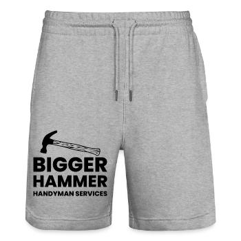 Handwerker Handyman Handwerk Werkzeug Baustelle - Stanley/Stella Unisex Bio Joggingshorts Trainer  - Grau meliert - Vorne - Nik (191cm) & Marisol (170cm)