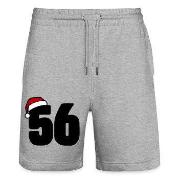 56 Zahl Weihnachten - Stanley/Stella Unisex Bio Joggingshorts Trainer  - Grau meliert - Vorne - Nik (191cm) & Marisol (170cm)