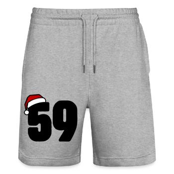59 Zahl Weihnachten - Stanley/Stella Unisex Bio Joggingshorts Trainer  - Grau meliert - Vorne - Nik (191cm) & Marisol (170cm)