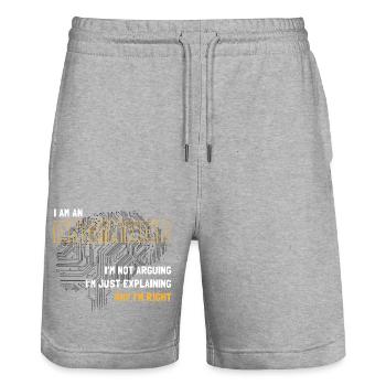 Ingenieur Stolz Geschenke für Software Entwickler - Stanley/Stella Unisex Bio Joggingshorts Trainer  - Grau meliert - Vorne - Nik (191cm) & Marisol (170cm)