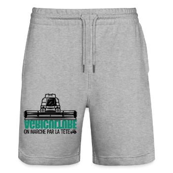 French farmers, farmer, agriculture. - Stanley/Stella Trainer Unisex Organic Jogging Shorts - heather grey - Front - Nik (191cm) & Marisol (170cm)