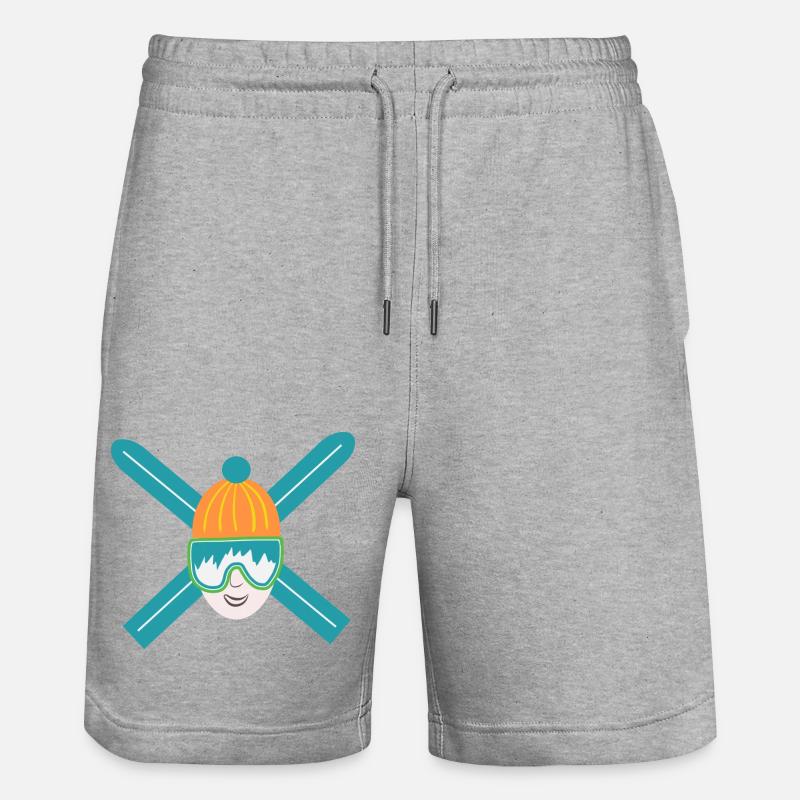 Ski Crazy - Kein Name - Stanley/Stella Unisex Bio Joggingshorts Trainer  - Grau meliert