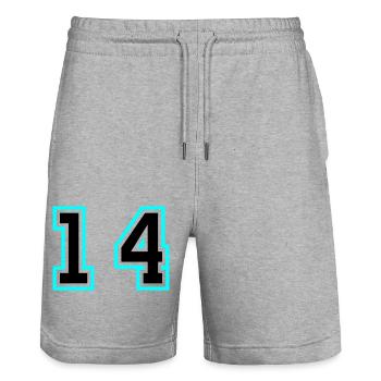 14 Zahl symbol - Stanley/Stella Unisex Bio Joggingshorts Trainer  - Grau meliert - Vorne - Nik (191cm) & Marisol (170cm)