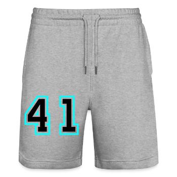 Symbole de 41 chiffres - Short de jogging bio TRAINER Stanley/Stella unisexe - gris chiné - Devant - Nik (191cm) & Marisol (170cm)