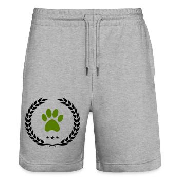 Couronne de patte - Short de jogging bio TRAINER Stanley/Stella unisexe - gris chiné - Devant - Nik (191cm) & Marisol (170cm)