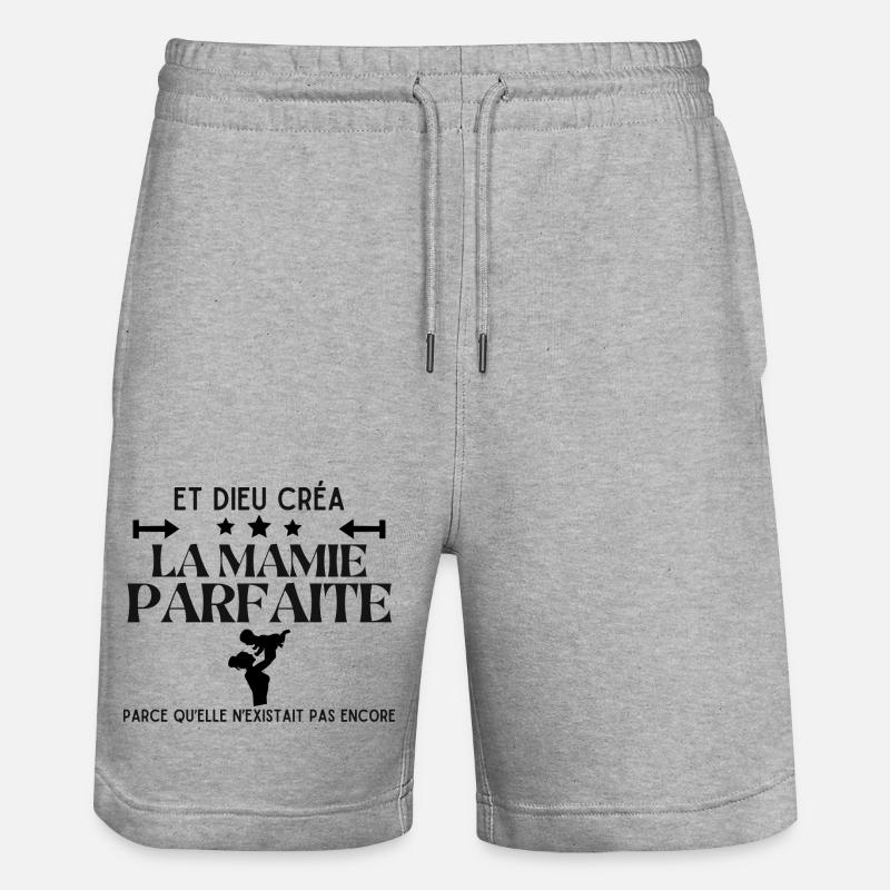 DIEU CREA LA MAMIE PARFAITE - Short de jogging bio TRAINER Stanley/Stella unisexe - gris chiné